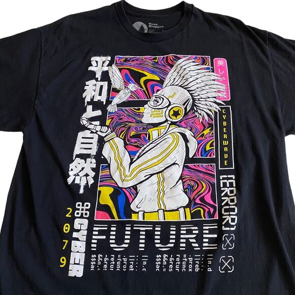 Tree Hugger Cyberwave 2079 Future Robotic Hummingbird Tee Sz XL - Picture 3 of 9